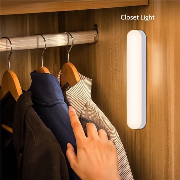 LED Closet Light, Dimmable Under Cabinet Wireless Stick on Lights, Magnetic - Picture 4 of 6